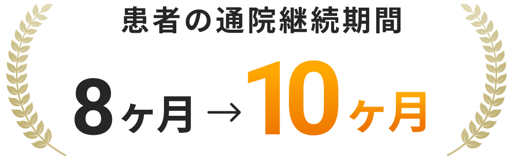 患者の通院継続期間8ヶ月→10ヶ月